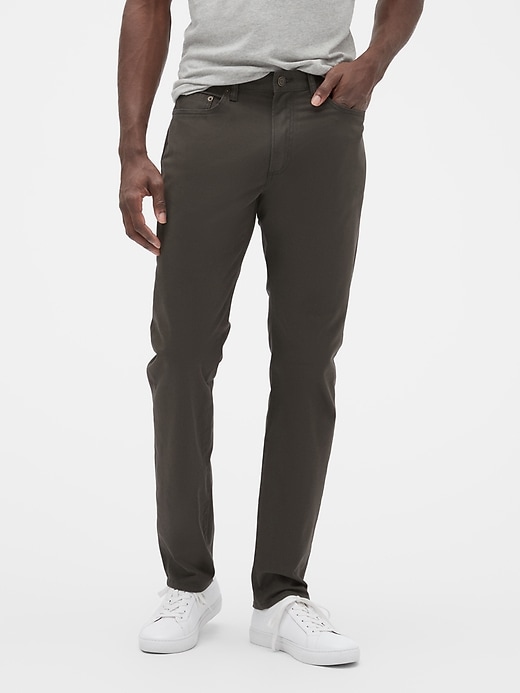 Image number 1 showing, GapFlex Twill Pants in Slim Stretch