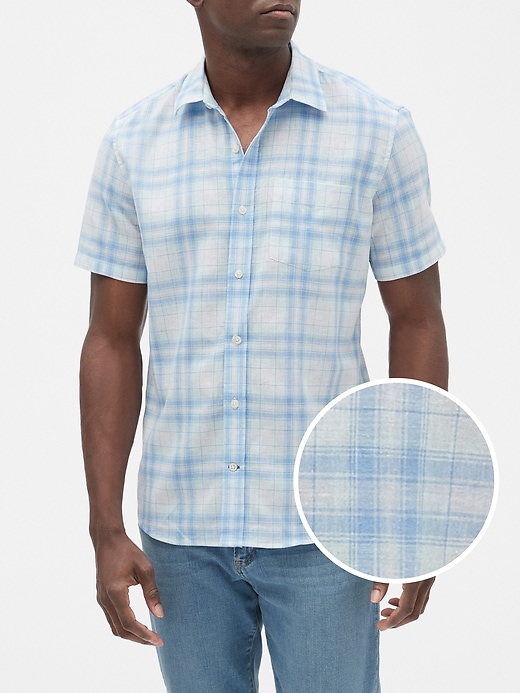 Image number 6 showing, Short Sleeve Shirt in Linen-Cotton