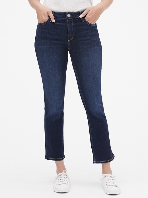 Image number 1 showing, Mid Rise Crop Kick Jeans