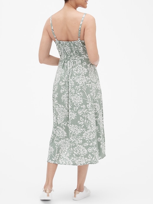 Print Fit and Flare Cami Midi Dress | Gap Factory Print Fit and Flare Cami Midi Dress | Gap Factory