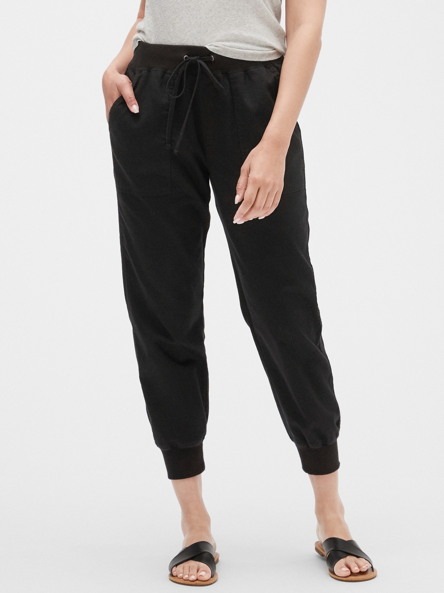 drawstring joggers in twill