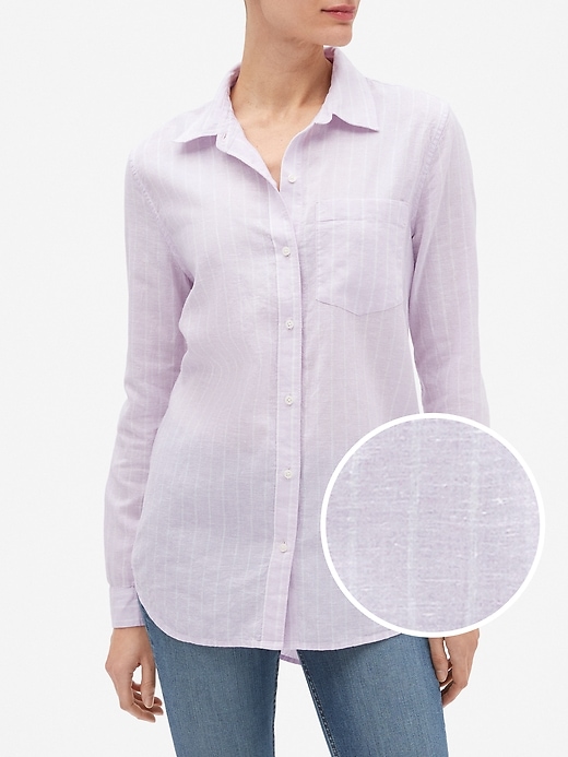 Image number 2 showing, Boyfriend Shirt in Linen Cotton