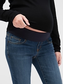 View large product image 3 of 3. Maternity Demi Panel Legging Skimmer Jeans