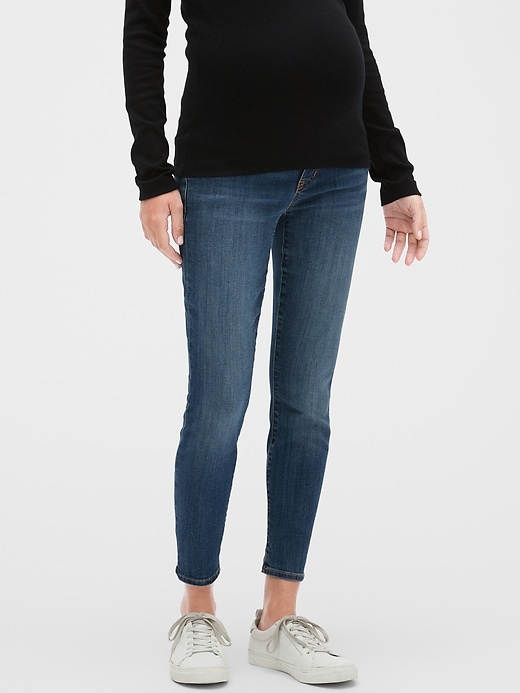 View large product image 1 of 3. Maternity Demi Panel Legging Skimmer Jeans