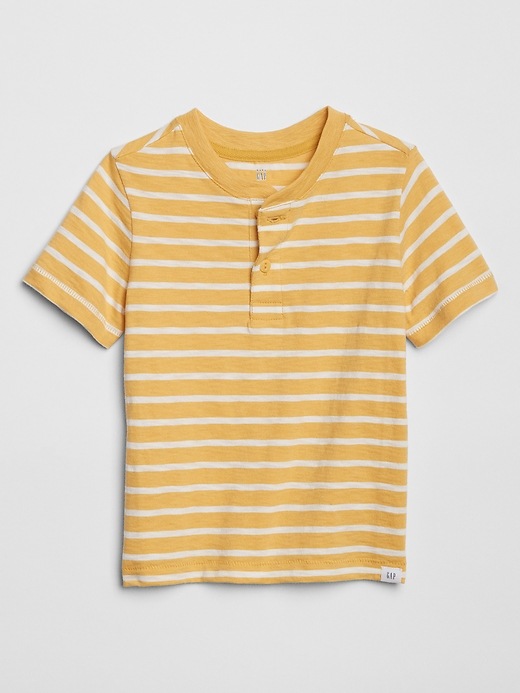 View large product image 1 of 1. Toddler Henley Stripe Short Sleeve T-Shirt