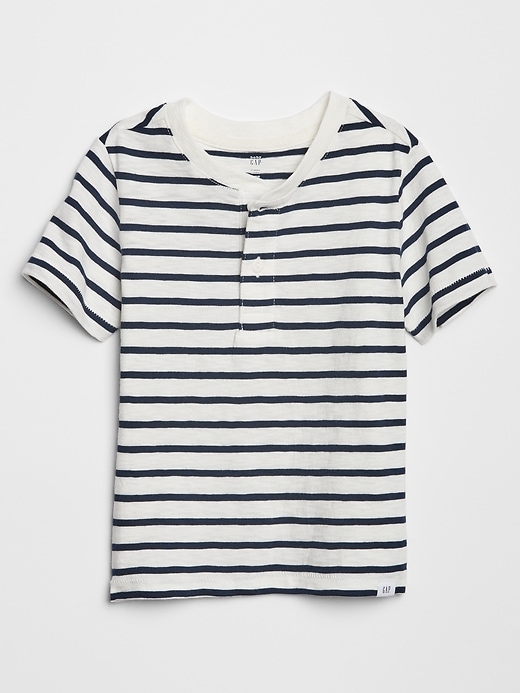 View large product image 1 of 1. Toddler Henley Stripe Short Sleeve T-Shirt