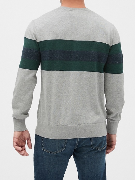 Image number 2 showing, Chest Stripe Crewneck Sweater