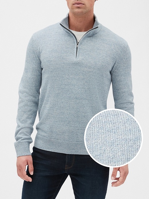 Image number 1 showing, Quarter-Zip Mockneck Sweater
