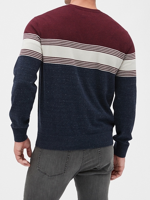 Image number 2 showing, Colorblock Stripe Crewneck Sweater