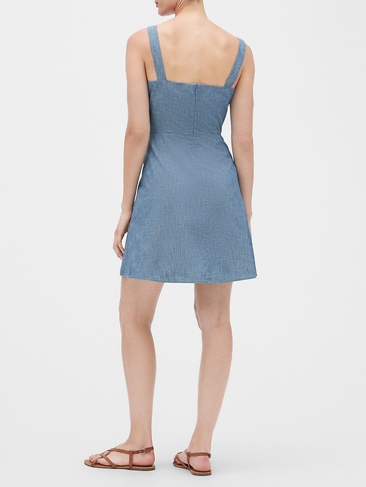 Image number 2 showing, Chambray Fit and Flare Dress