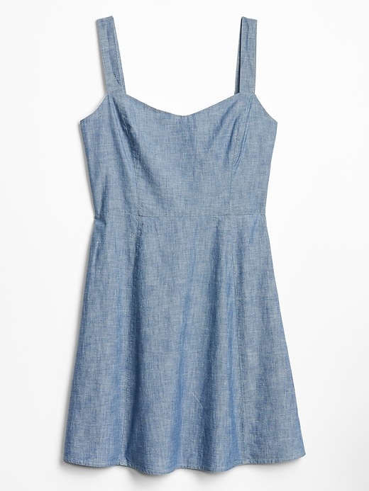 Image number 3 showing, Chambray Fit and Flare Dress