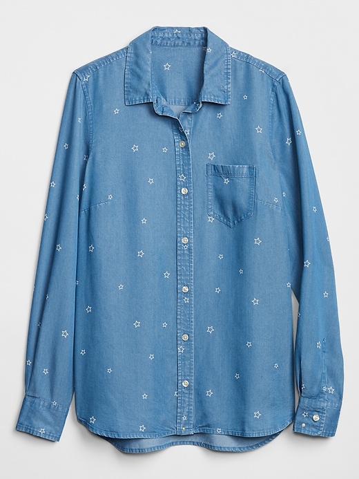 Image number 3 showing, Long Sleeve Print Shirt in TENCEL&#153