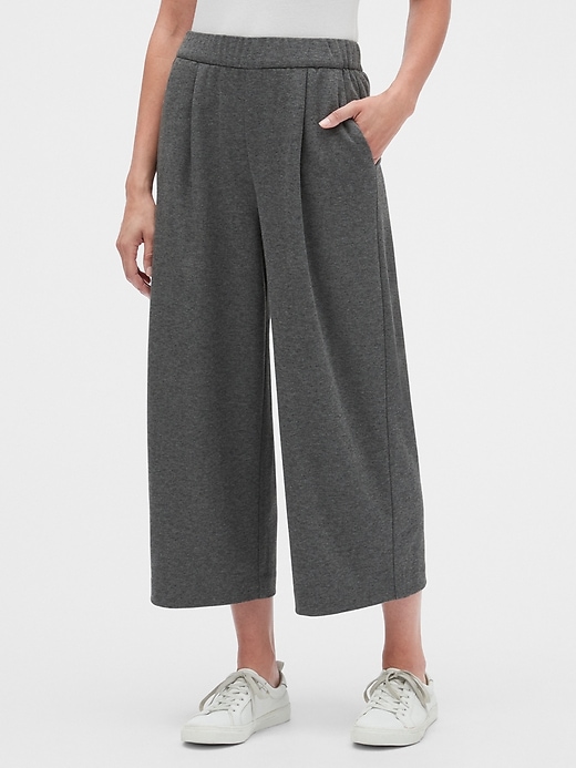 Image number 1 showing, High Rise Wide-Leg Crop Pants