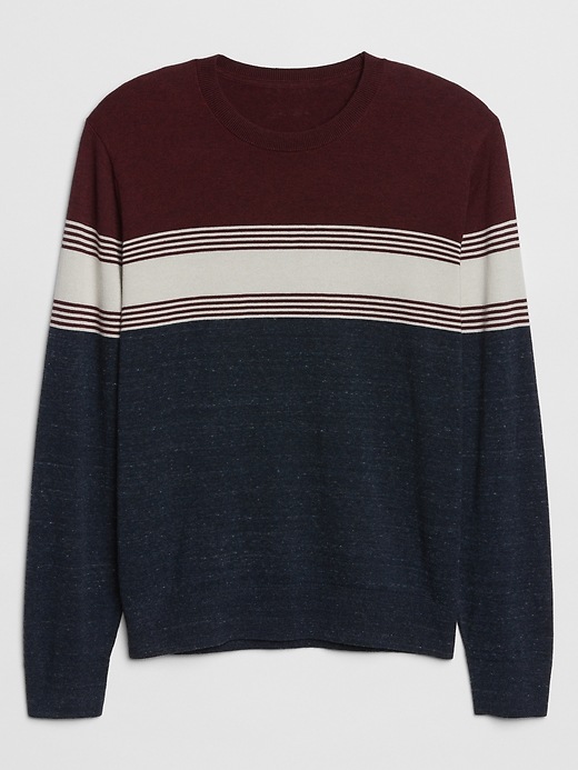 Image number 3 showing, Colorblock Stripe Crewneck Sweater