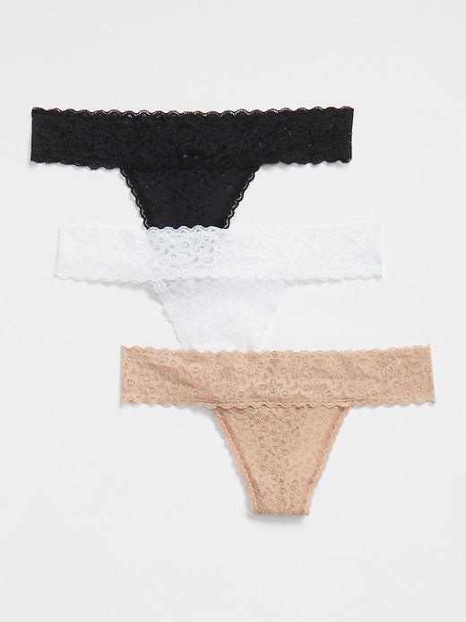 Image number 1 showing, Lace Thong (3-Pack)