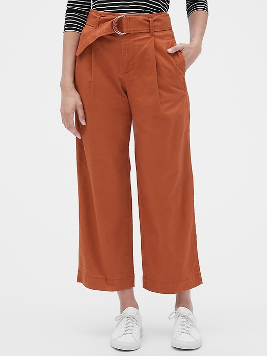 View large product image 1 of 1. High Rise Wide-Leg Belted Pants