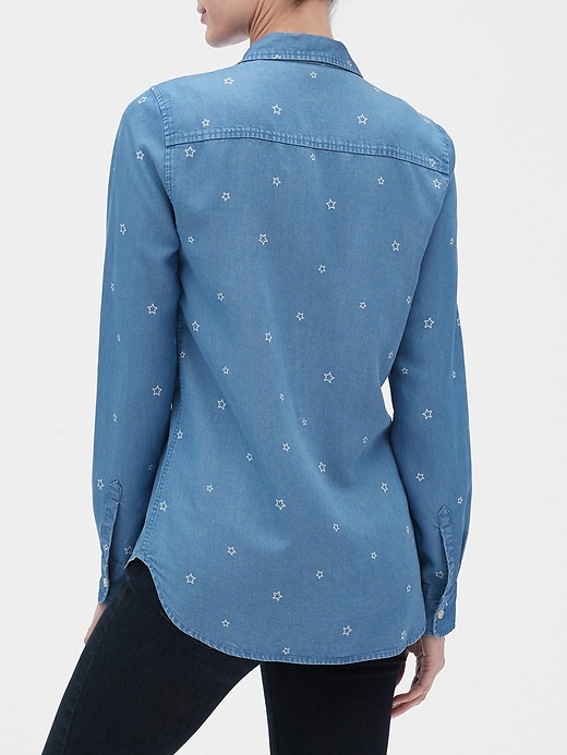 Image number 2 showing, Long Sleeve Print Shirt in TENCEL&#153