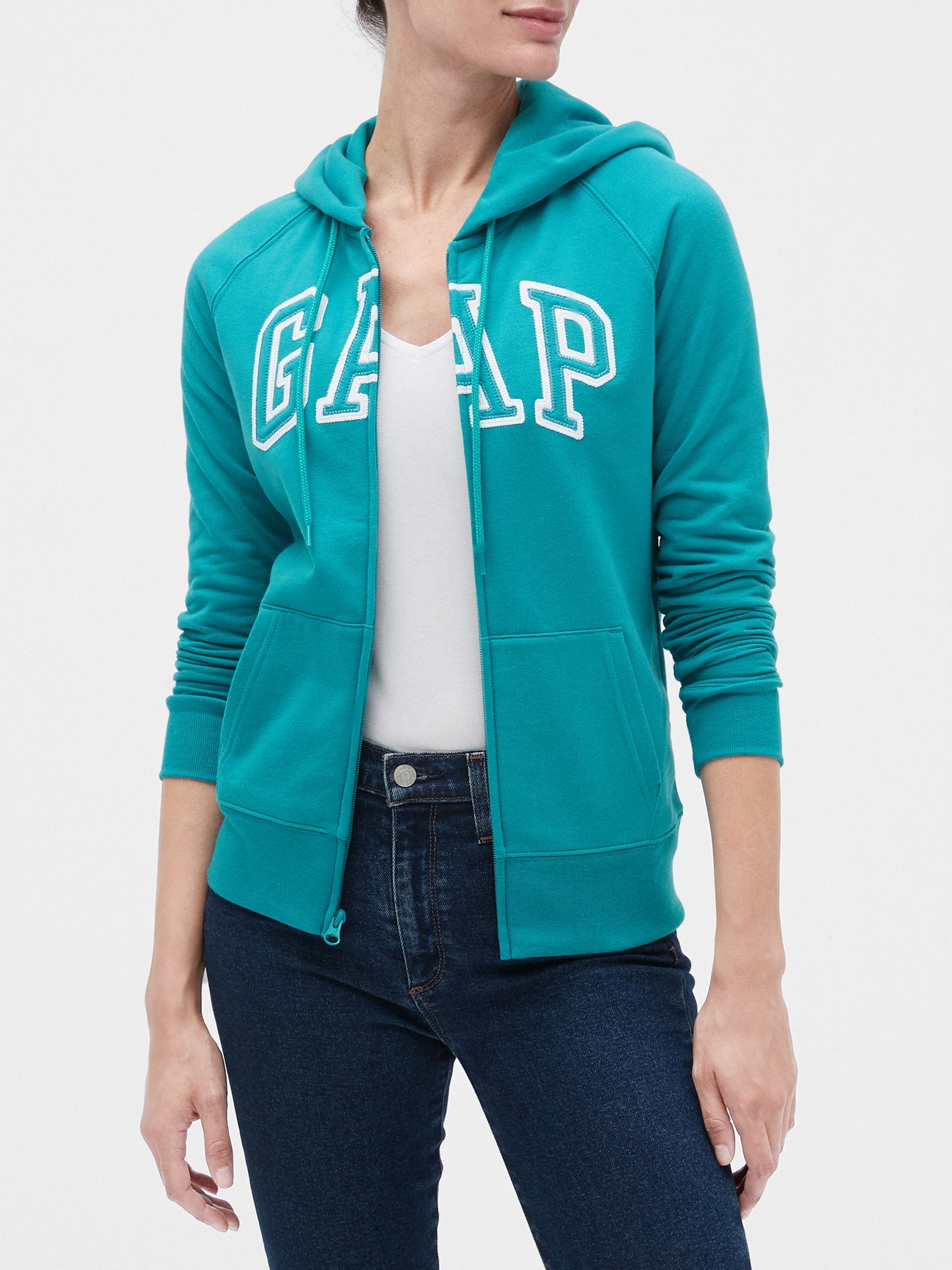 Gap Logo Zip Hoodie In Fleece Gap Factory