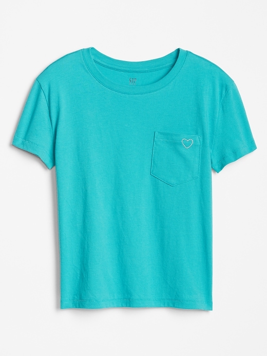 View large product image 1 of 1. Kids Embroidered Pocket T-Shirt