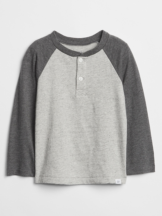 View large product image 1 of 1. Toddler Colorblock Long Sleeve Henley T-Shirt