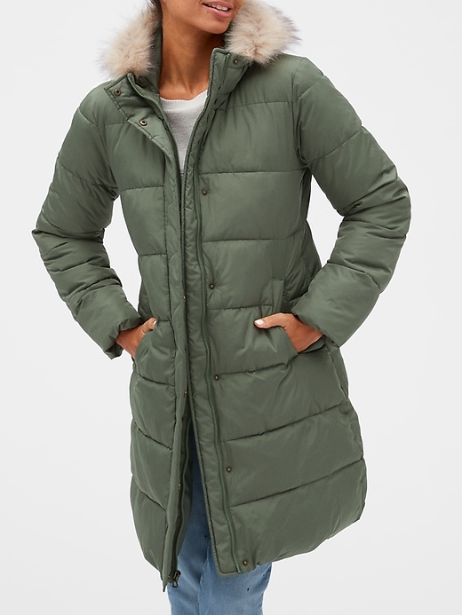 View large product image 1 of 1. Longline Hooded Puffer Jacket