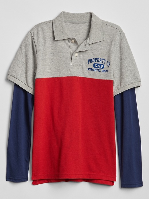 View large product image 1 of 1. Kids Gap Logo 2-in-1 Pique Polo Shirt