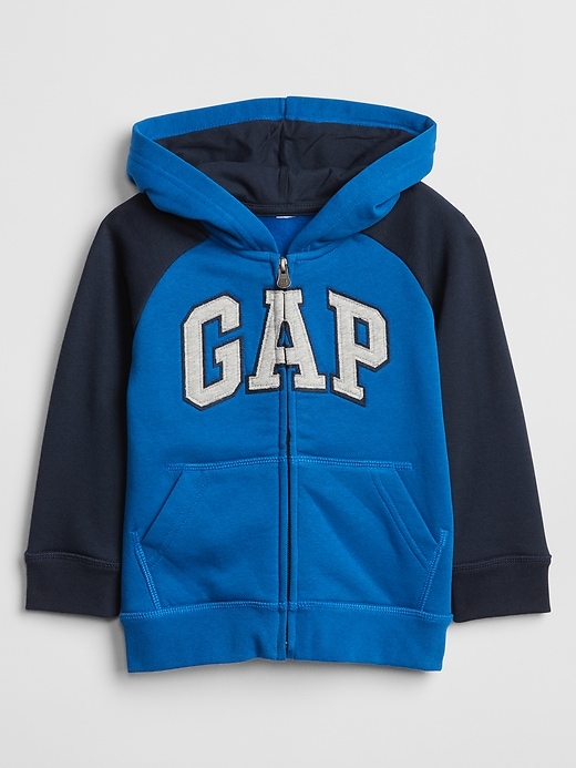 View large product image 1 of 1. Toddler Colorblock Gap Logo Zip Hoodie