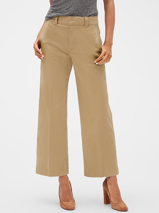 Image number 5 showing, High Rise Straight Crop Khakis