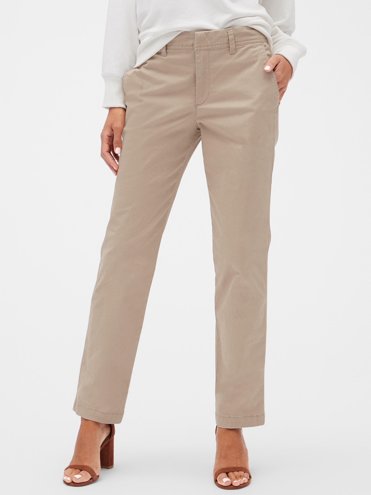 Mid Rise Khakis in Straight Fit | Gap 