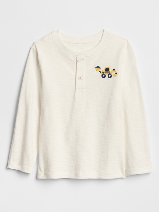 View large product image 1 of 1. Toddler Embroidered Henley T-Shirt