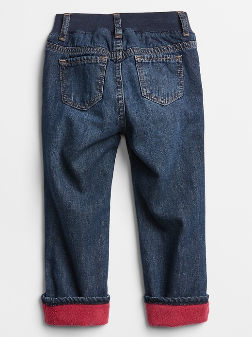 Image number 2 showing, Toddler Fleece-Lined Straight Jeans