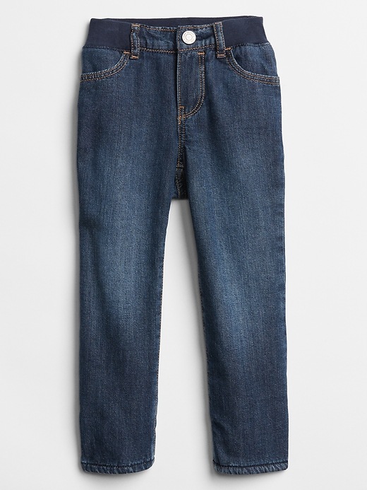 Image number 3 showing, Toddler Fleece-Lined Straight Jeans