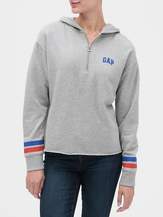 View large product image 1 of 1. Gap Logo Half-Zip Hoodie in French Terry