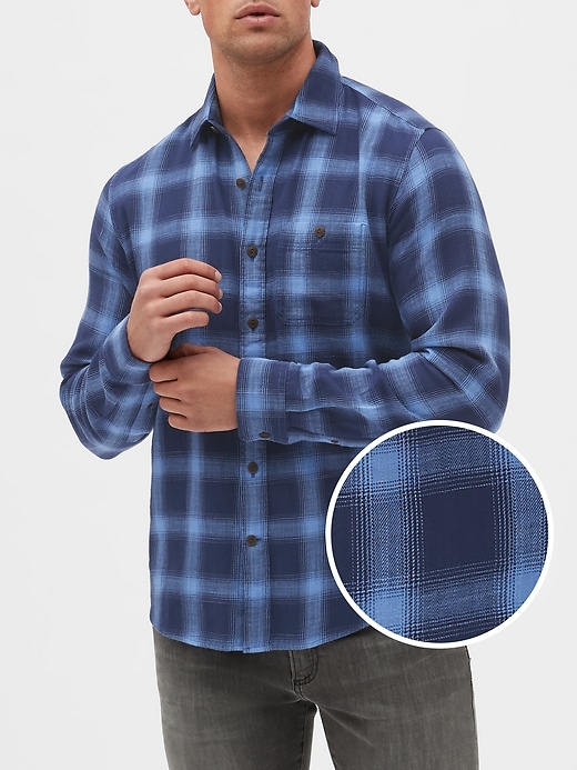 View large product image 1 of 1. Long Sleeve Slub Twill Shirt in Untucked Fit