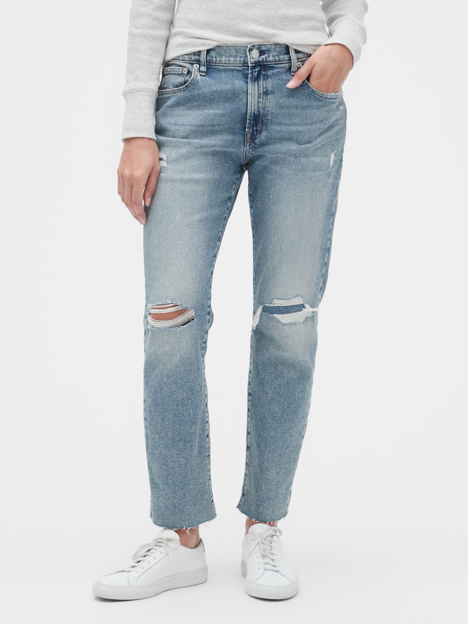 gap mid rise best girlfriend jeans