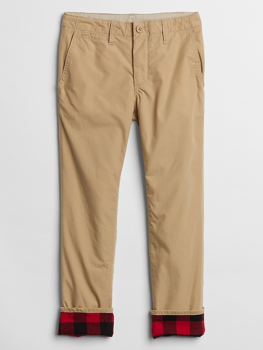 Kids Lined Khakis in Straight Fit Gap Factory