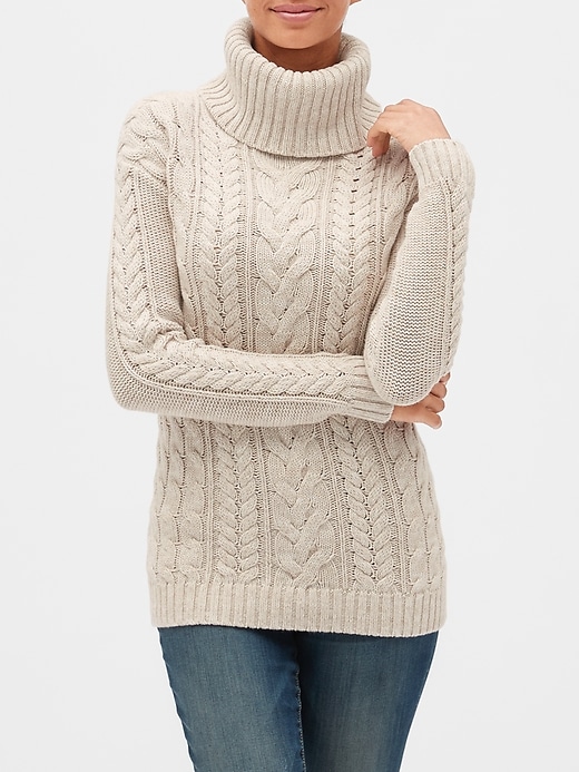 Image number 4 showing, Cable-Knit Turtleneck Sweater