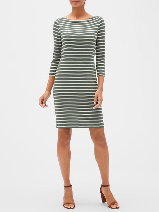 Image number 1 showing, Modern Stripe Boatneck Dress