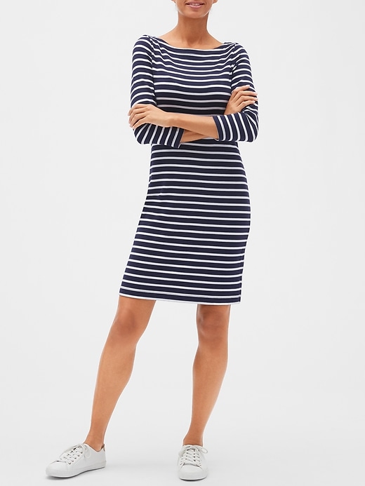 Image number 4 showing, Modern Stripe Boatneck Dress