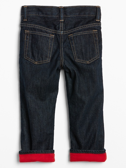 Image number 2 showing, Toddler Fleece-Lined Straight Fit Jeans