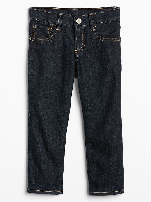 Image number 3 showing, Toddler Fleece-Lined Straight Fit Jeans