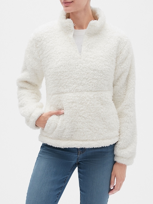 Image number 4 showing, Half-Zip Sherpa Pullover Sweater