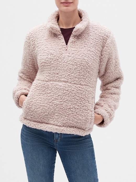 Image number 5 showing, Half-Zip Sherpa Pullover Sweater