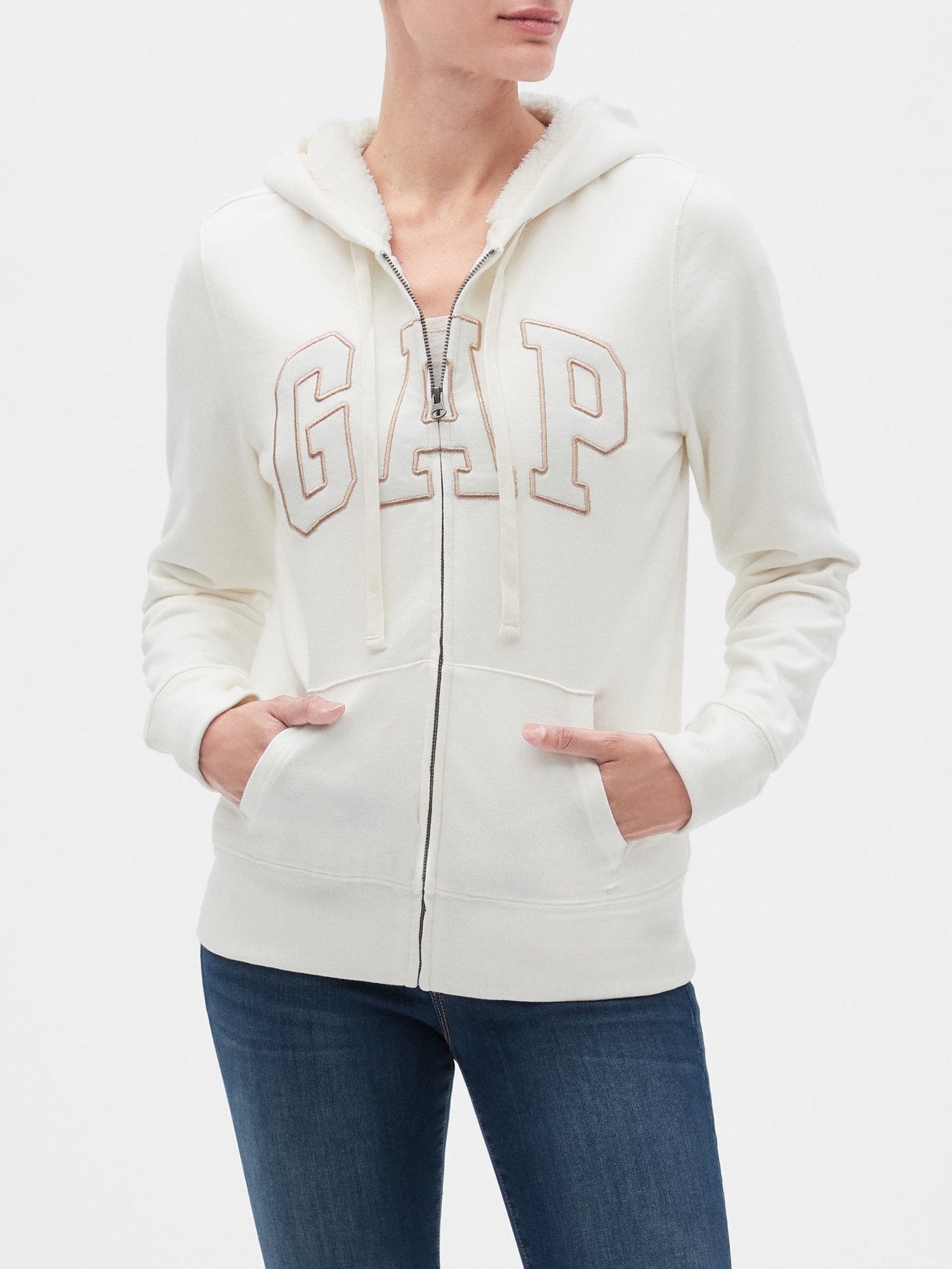 sherpa lined hoodie gap
