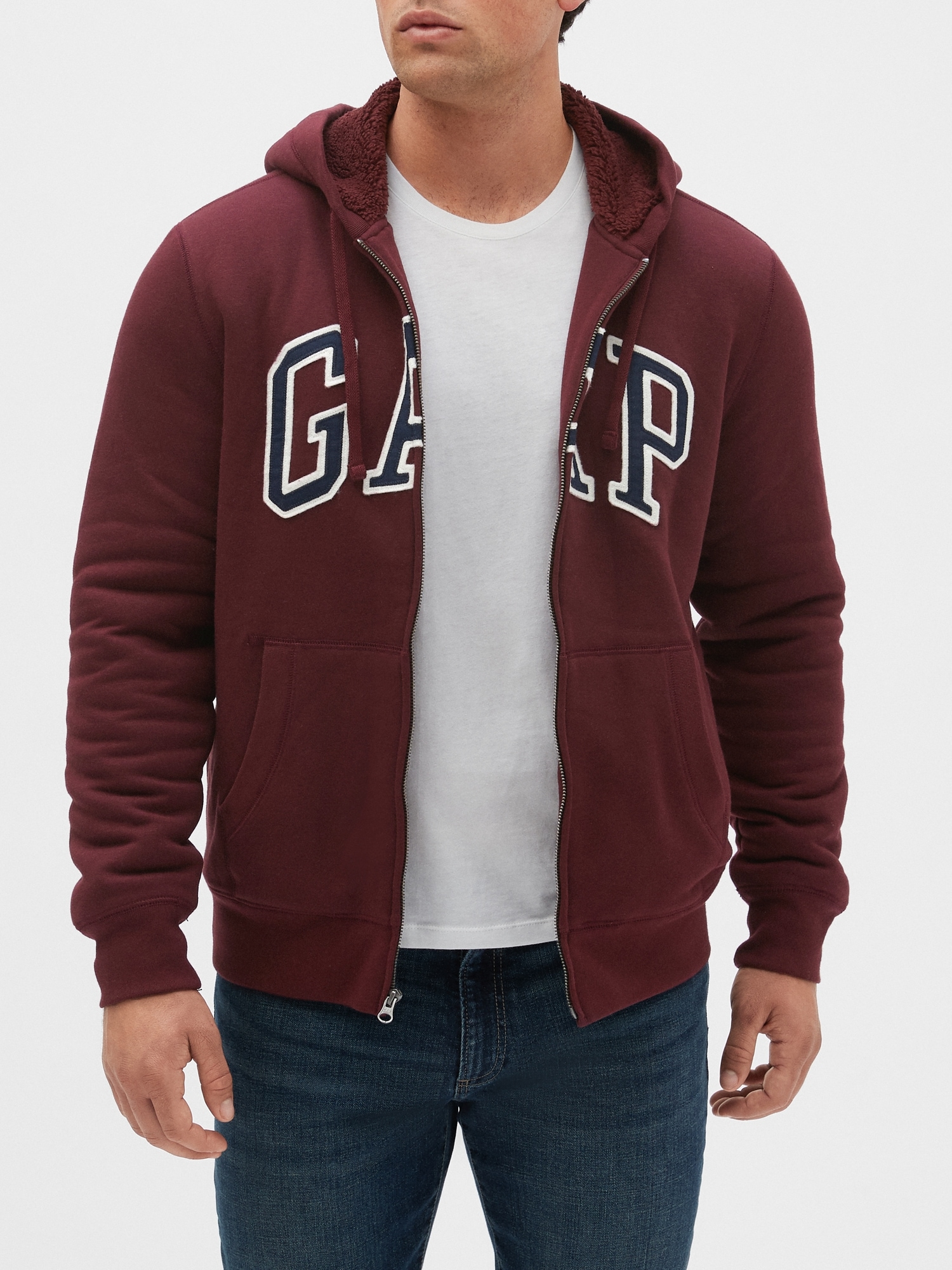 sherpa lined hoodie gap