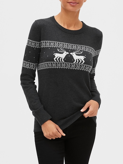 Image number 5 showing, Pattern Crewneck Sweater