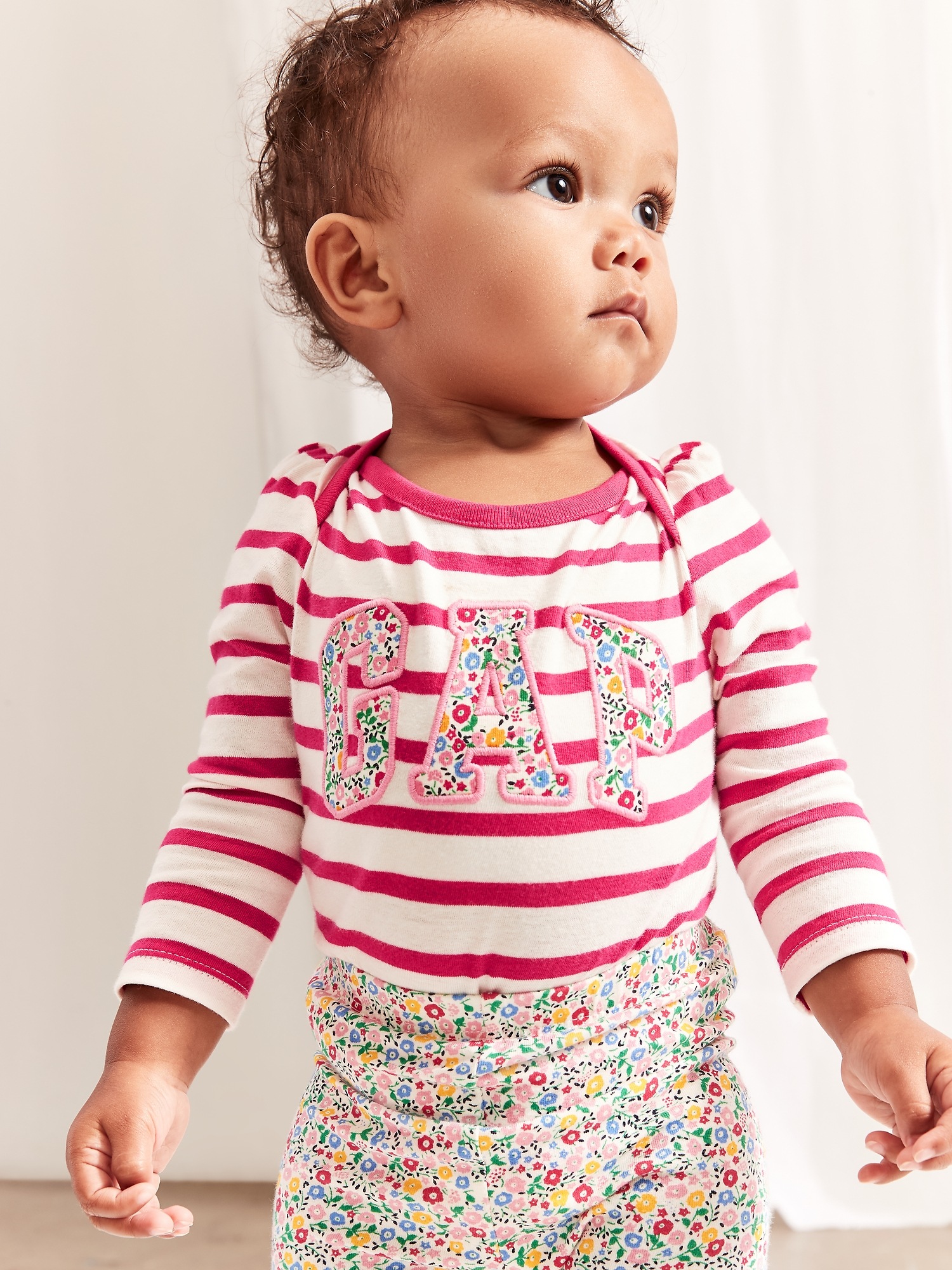 Baby Gap Logo Print Long Sleeve Bodysuit Gap Factory