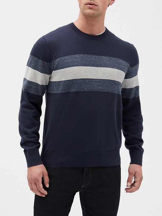 Image number 2 showing, Chest Stripe Crewneck Sweater