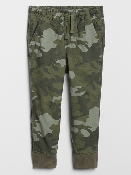 Image number 1 showing, Toddler Knit-Lined Pull-On Twill Joggers
