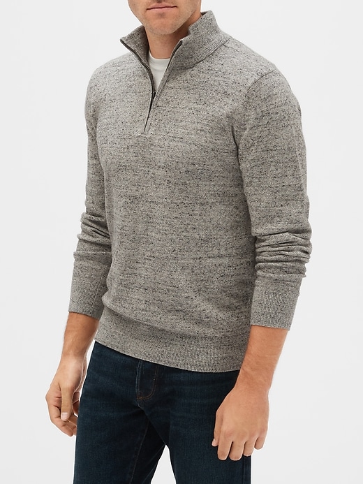 Image number 4 showing, Quarter-Zip Mockneck Sweater